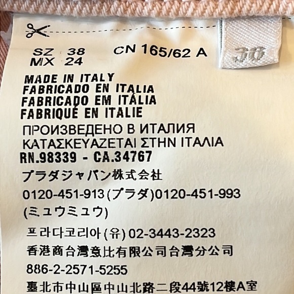 PRADA Milano High Rise Wide Leg Cropped Jeans Size 2 Regular Fit Pink - Picture 10 of 11